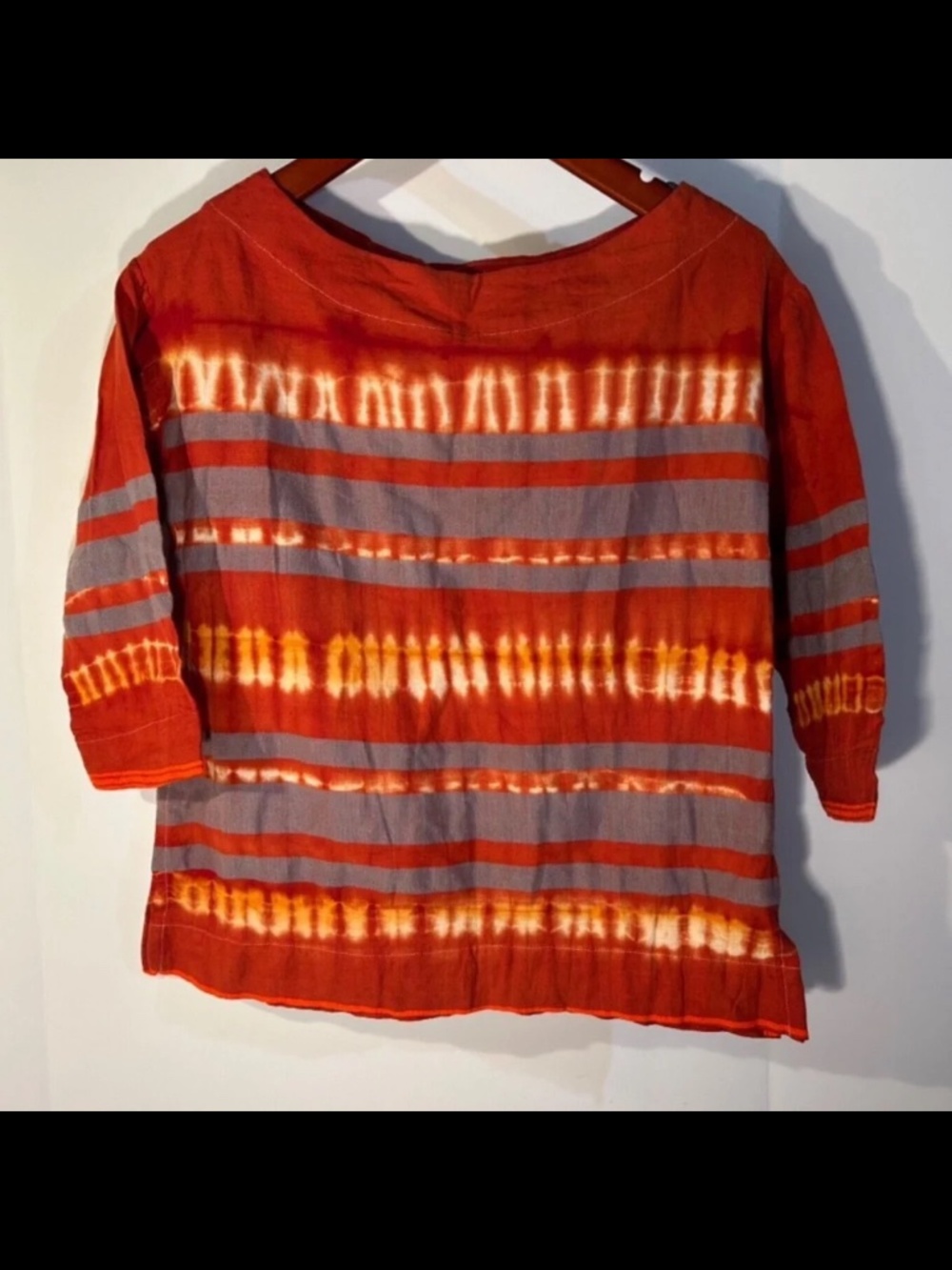 NWOT Lemlem by Liya Kebede 3/4 Sleeve Boat Neck Tie Dye Tunic Top Size S